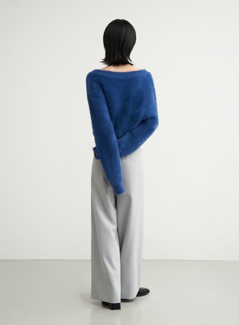 柔暖毛海短版針織罩衫